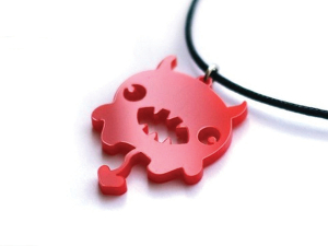red laser cut acrylic pendent